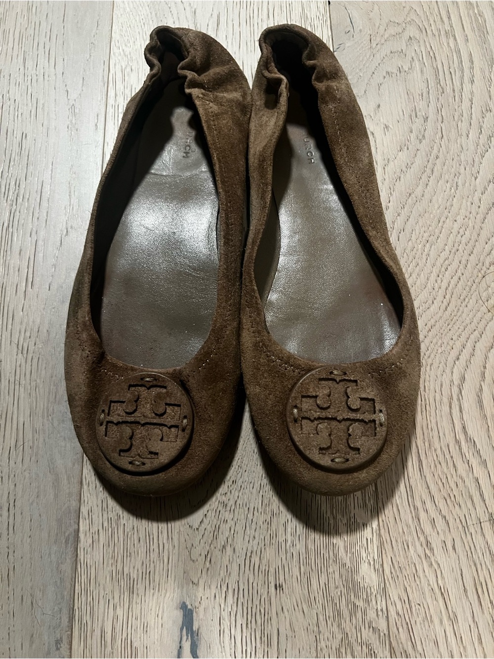 Tory Burch Brown Suede Reva Ballet Flats